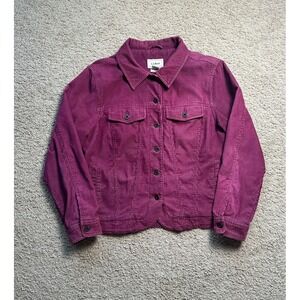 Vintage L.L. Bean Women's Corduroy Button Up Insulated Jacket Shacket Sz Medium